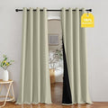 NICETOWN 100% Blackout Muted Beige Curtains 84 inches Long, Grommet