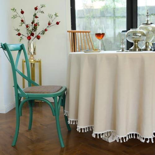 Table Cloth Round 180cm, Table Cloth Cover Protector Linen 4-6 Seater