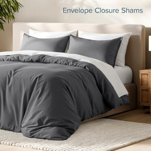 Bare Home Duvet Cover Set 1800 Ultra-Soft (King, Grey)