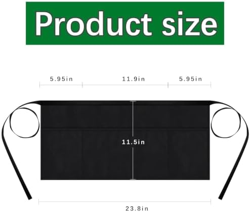 10 PCS Server aprons with 3 pockets - Reinforced tailor edge