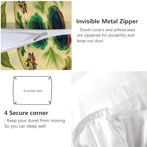 Duvet Cover Queen Size, Reversible King Duvet Cover Set with