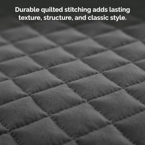 2-Piece Quilted Euro Pillow Shams 22x22 Inch Soft Microfiber Slate