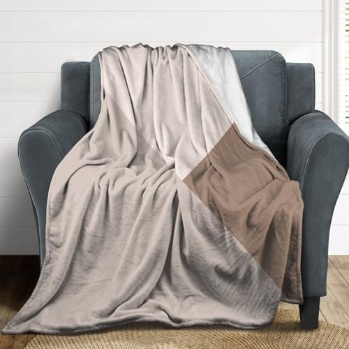 Plush Throw Blanket, Taupe Beige Cream Throws for Couch Sofa Bed Warm
