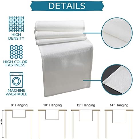 Solid White Table Mats Set of 4 With Table Runner 90 Inches