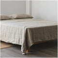 UOIO 3pcs Linen Duvet Cover Basic Style Natural Washed Flax Solid