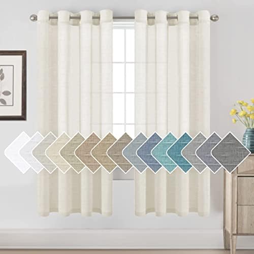 H.VERSAILTEX Natural Linen Semi Sheer Curtains Soft Semi Sheer Curtain