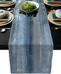 Blue Grey Table Runners Modern Art Farmhouse Linen Table Runners