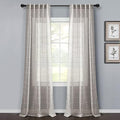 Lush Decor Farmhouse Textured Back Tab/Rod Pocket Sheer Window Curtain