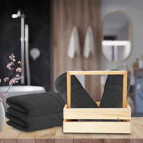GOLD TEXTILES Premium Grey Hand Towels for Bathroom Bulk - 100% Ring