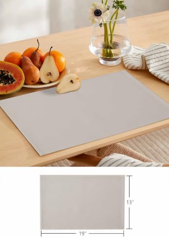 Solid Light Greige Table Runner and Placemats Set of 4 Classic