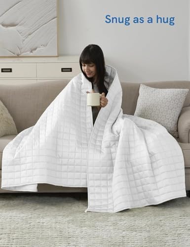 YnM Cooling Weighted Blanket for Adults, 10lbs Heavy Bed Throw for One