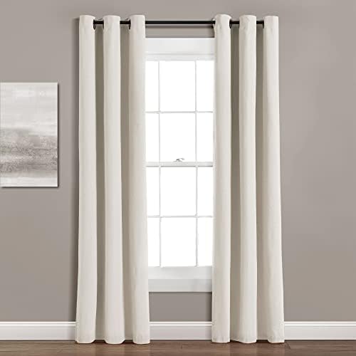 Lush Decor Insulated Grommet Linen Textured Room Darkening Window