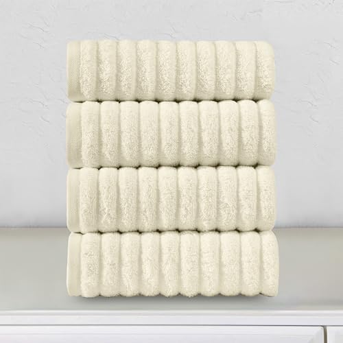 Elegant Comfort Luxury 100% Turkish Cotton Corduroy Ribbed 4 Pack Hand