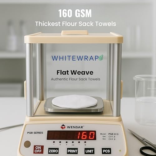 WHITEWRAP Flour Sack Towels| TeaTowel for Crafts| Kitchen Dish Cotton
