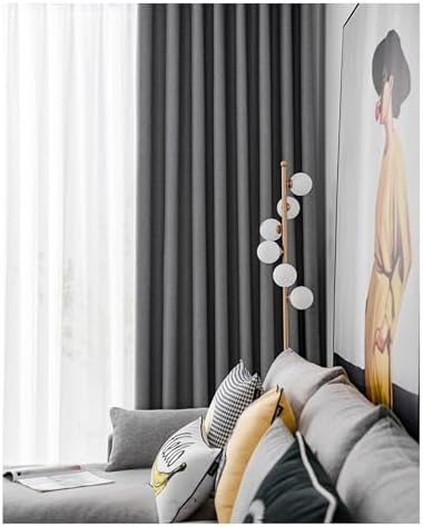 Bedroom Curtains 2 Panel Sets 63 Inch Length, Blackout Curtains Rod