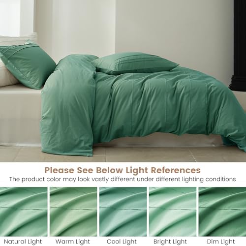 BISELINA 100% Washed Cotton Duvet Cover Set – Soft & Cozy Summer