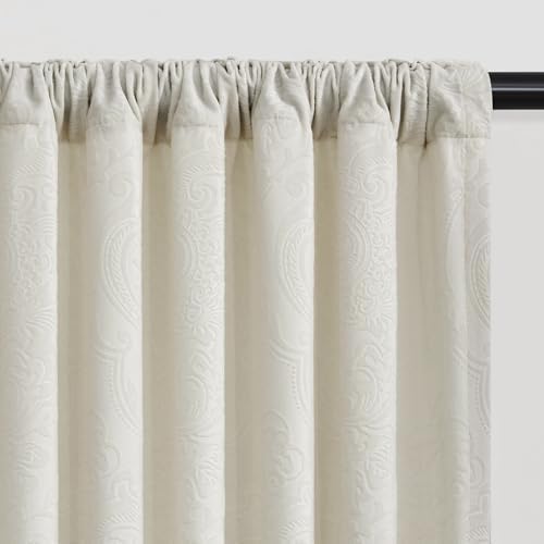 GIGIZAZA Velvet Curtains 72 Inch 2 Panels for Living Room Cream