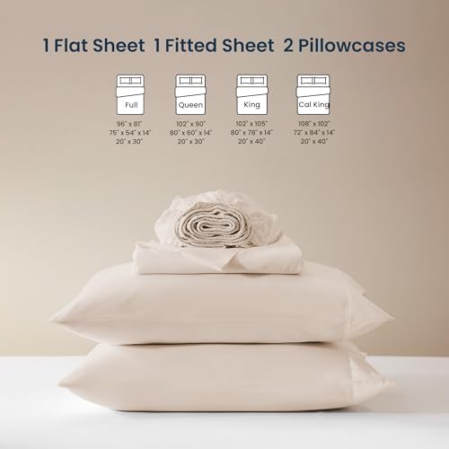 SLEEP ZONE Nanotex Super Soft Cooling Full Size Bed Sheets Set 4 Piece
