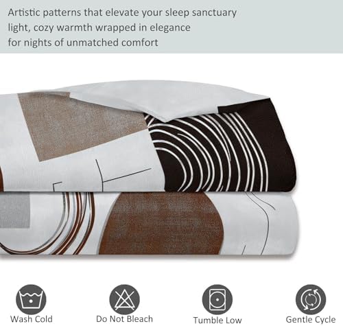 Brushed Microfiber Duvet Cover Abstract Geometric Circles Squares