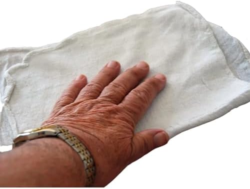 White & Red Shop Towels – Reusable Cotton Rags, Lint-Free & Heavy