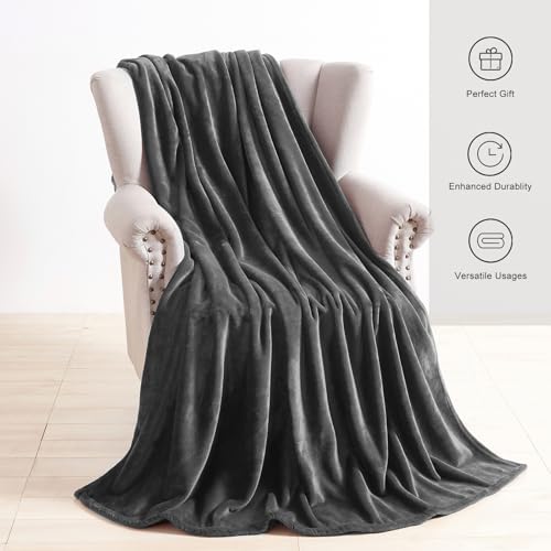 TASTHROW Grey Throw Blanket 60x80 Inches