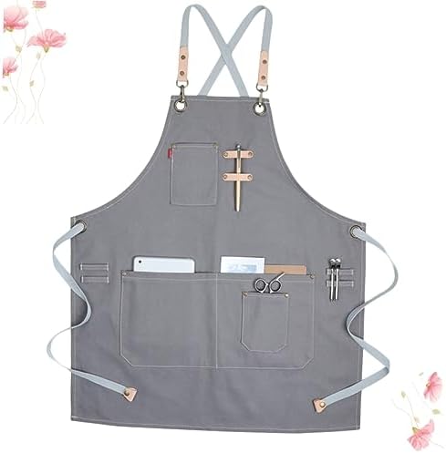KICHOUSE Nordic Industrial Style Halter Apron Adjustable Canvas Apron