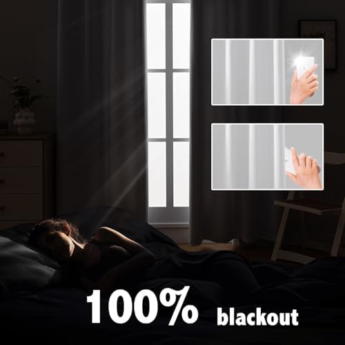 Anytime 100% Blackout Curtain 2 Panels Set,Thermal Insulated Window