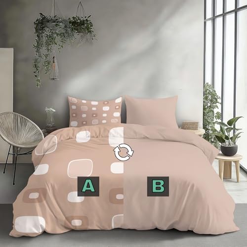 King Size Bedding Set Cubes Lines and Shapes Adults Soft Microfiber
