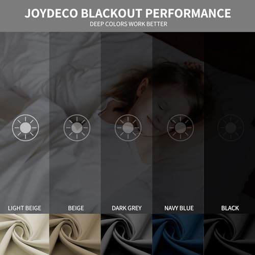 Joydeco 120 inches Long Blackout Curtains 2 Panels Set, Thermal