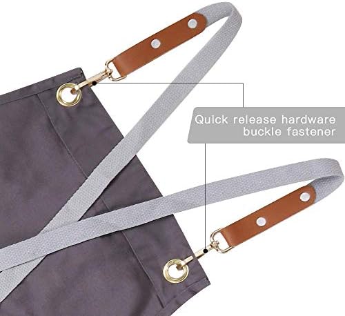 2 Pieces Pottery Apron,Split Apron with Adjustable Straps M-XXL,Black