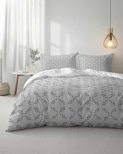 Duvet Cover Set Queen, Abstract Lattice Diamond Texture 3 Piece