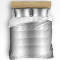 Duvet Cover Set Queen, Modern Watercolor Grey Gradient 3 Piece Bedding