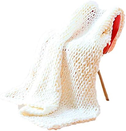 Chunky Knit Blanket Merino Wool Hand Made Boho Soft and Cozy Bulky