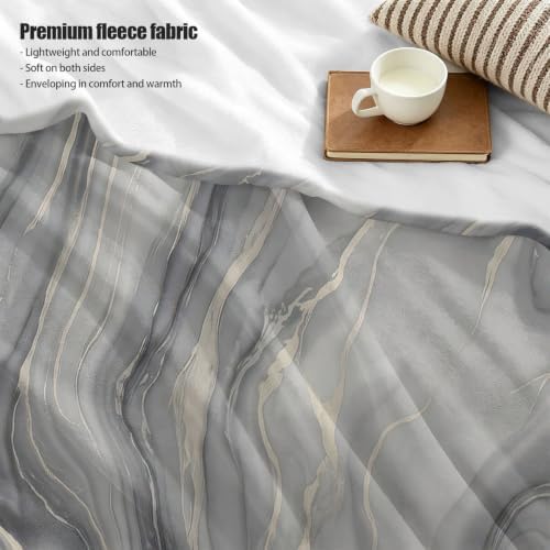 60"x80" Sherpa Fleece Modern Abstract Minimalist Throw Blanket Marble