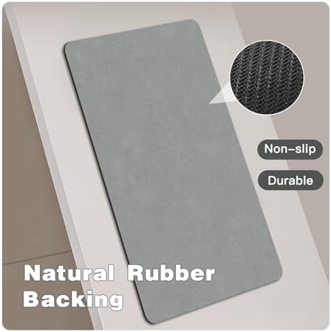 TYUU Thin Bath Mat Runner, Long Bathroom Rugs Non Slip 24x60 Light