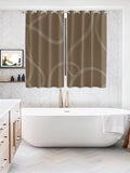 Taupe Line Art Window Curtains Panels with Silver Grommet, Modern