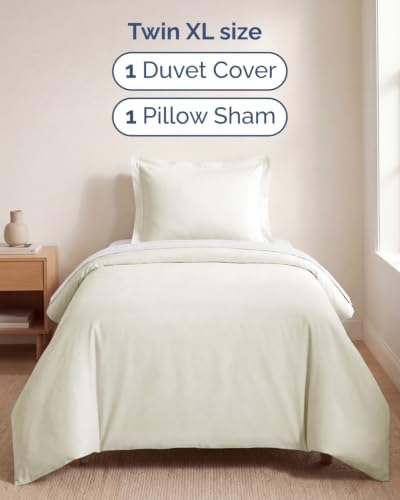 Duvet Cover Twin/Twin XL - 2 Piece Set, College Dorm Room - Ivory
