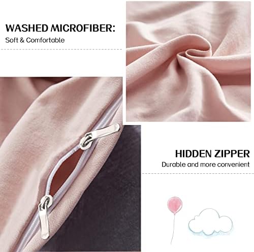 Dreaming Wapiti Duvet Cover Queen,Washed Microfiber Pink Queen Size
