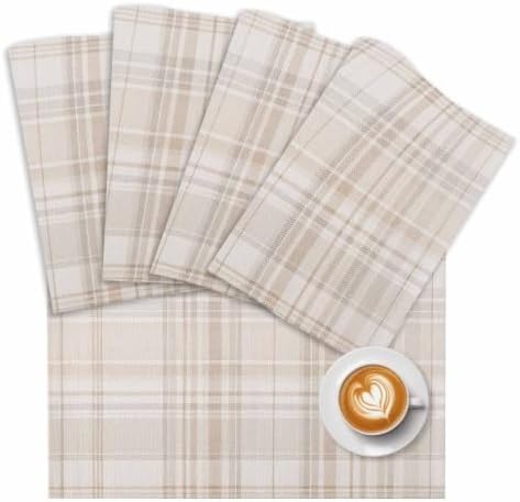 Placemats Set of 8 Farmhouse Plaid Place Mats for Dining Table Rustic
