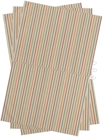 Vintage Beige Stripes Kitchen Towels Set of 3, Water Absorbent Dish