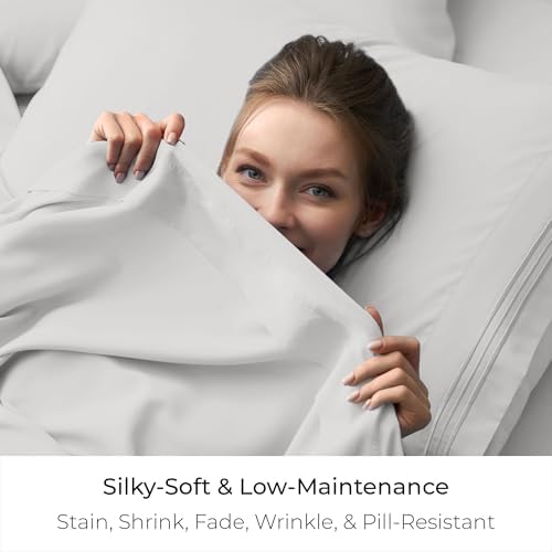Mellanni California King Size Flat Sheet - Iconic Collection Bedding