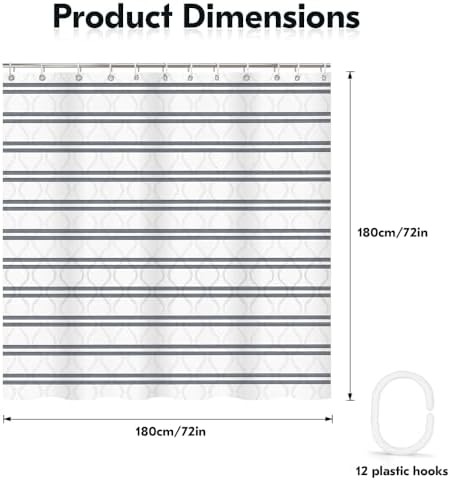 Modern Minimalist Geometric Wave Shower Curtain - Waterproof Polyester
