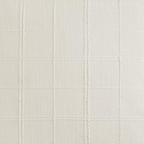 ZeeMart Linen Checked Farmhouse Table Runner, 13x90 Inches Ivory
