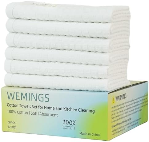 Cotton Dishcloths Set for Home and Kitchen Cleaning - 100% Cotton
