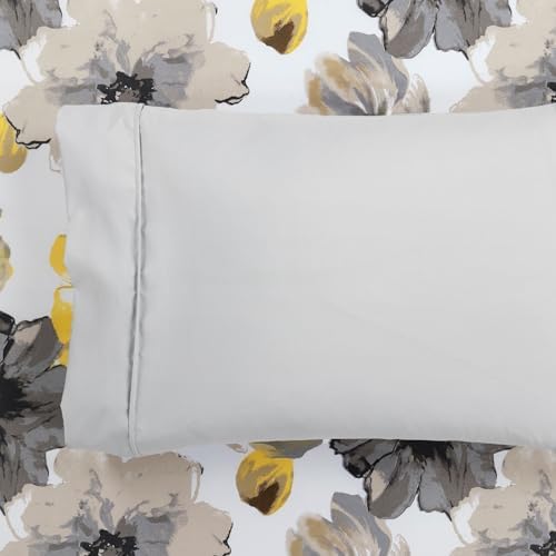Lush Decor Leah Soft Floral Sheet Set, 6 Piece Set, Queen, Yellow &