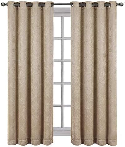 Royal Hotel Bella Beige Grommet Blackout Weave Embossed Window Curtain