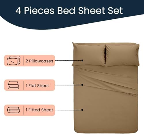 100% Supima Cotton Bed Sheets - 1000 Thread Count 4 Pc Full-XL Set