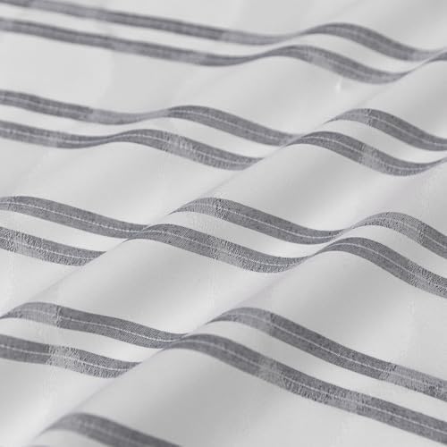 Amazon Basics Geometric Jacquard Fabric Shower Curtain for Bathroom