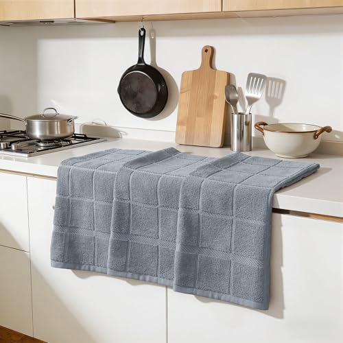 Homaxy 100% Cotton Kitchen Towels 18"x28", 4 Pack Dish Towels, Grey
