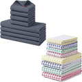 Homaxy 100% Cotton Kitchen Towels and Dishcloths Set